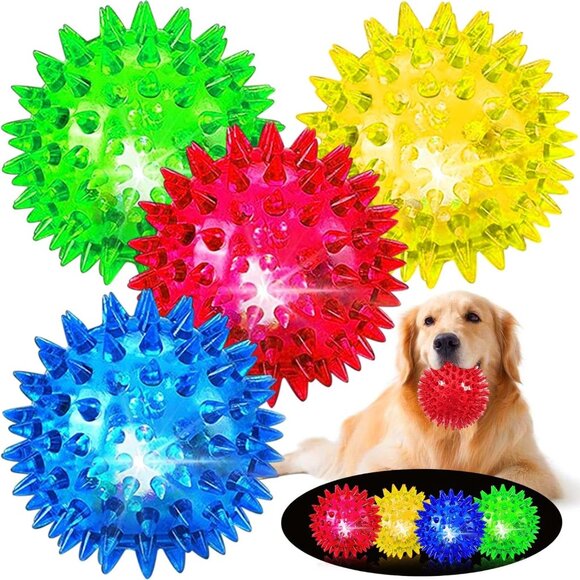 Other - Light Up Squeaky Dog Balls: Led Dog Balls for Aggressive Chewers Large Chew Toys